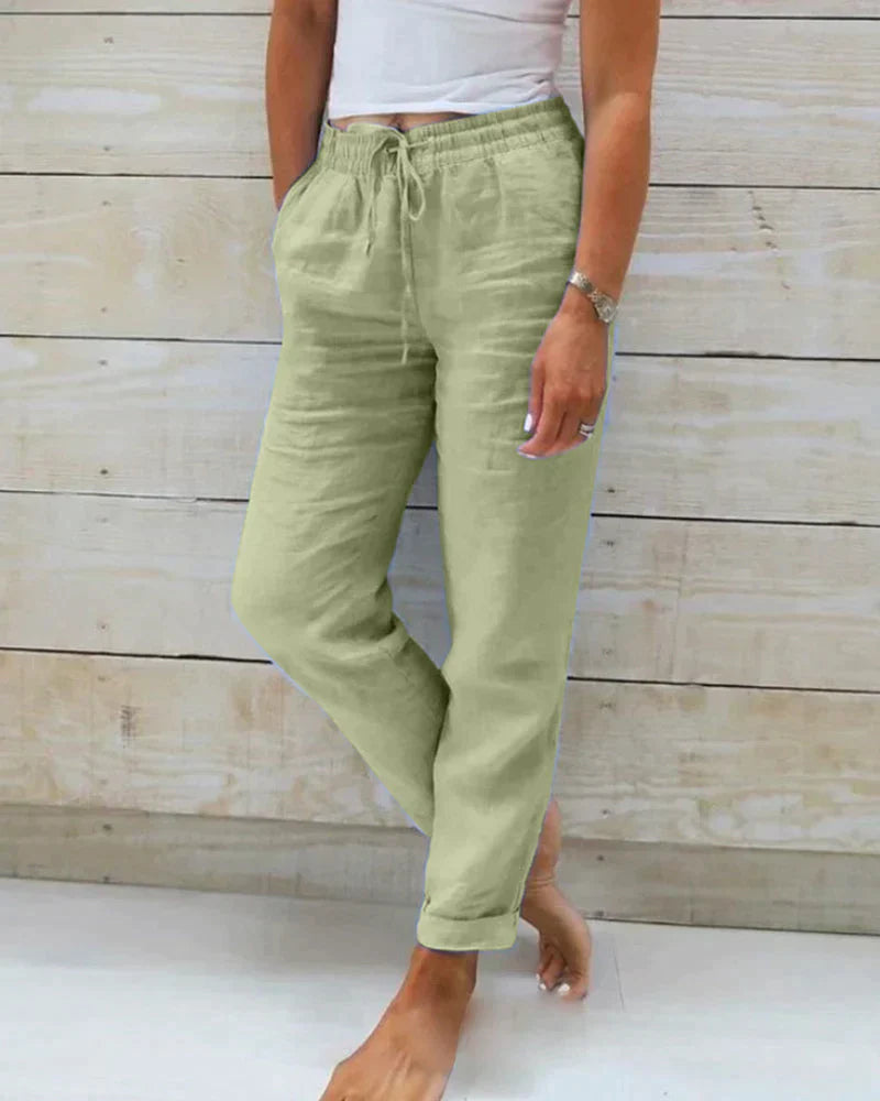 Damen Sommerhose Relaxed Fit Freizeit Leicht & Bequem