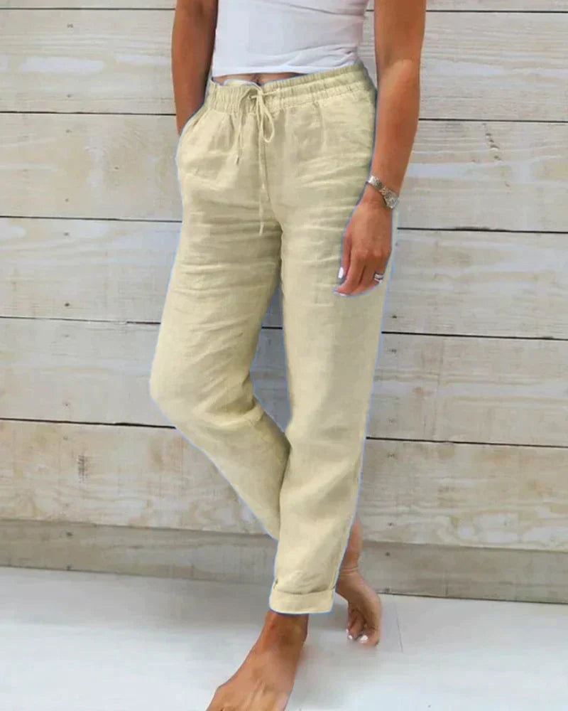 Damen Sommerhose Relaxed Fit Freizeit Leicht & Bequem