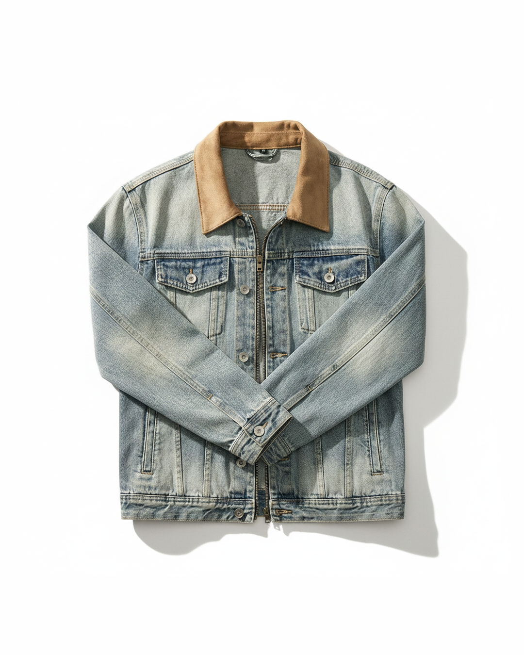 Herren Denimjacke Regular Fit Freizeit Vintage-Stil