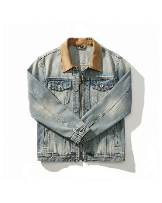 Herren Denimjacke Regular Fit Freizeit Vintage-Stil