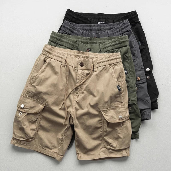 Cargo Shorts Herren Relaxed Fit Freizeit elastischer Bund
