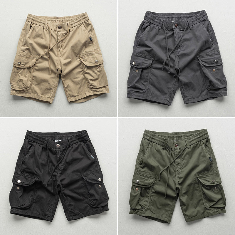 Cargo Shorts Herren Relaxed Fit Freizeit elastischer Bund