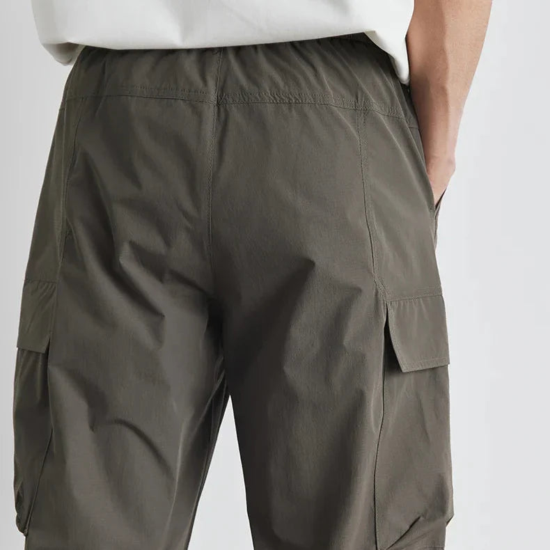 Herren Cargo-Hose mit Kordelzugbund, leichtes Material