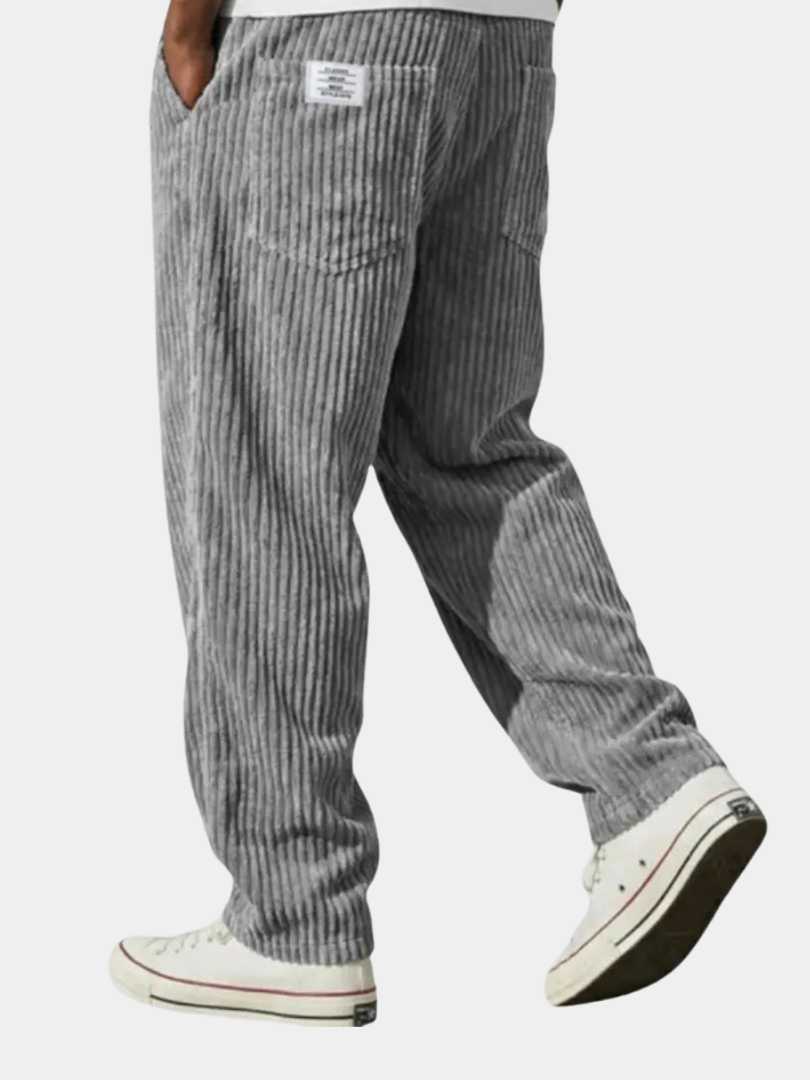 Herren Hose mit gerippter Struktur und Kordelzug