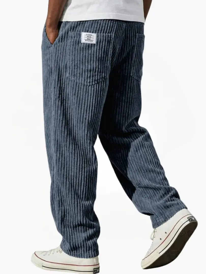 Herren Hose mit gerippter Struktur und Kordelzug