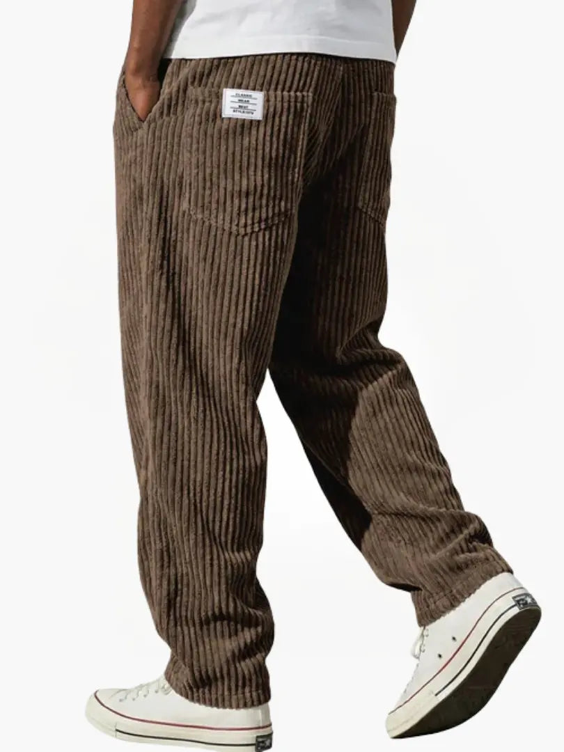Herren Hose mit gerippter Struktur und Kordelzug