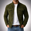 Wildlederjacke Herren Slim Fit Casual Elegant mit Knopfleiste