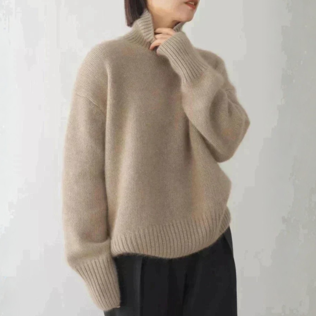 Damen Rollkragenpullover Relaxed Fit mit hohem Kragen