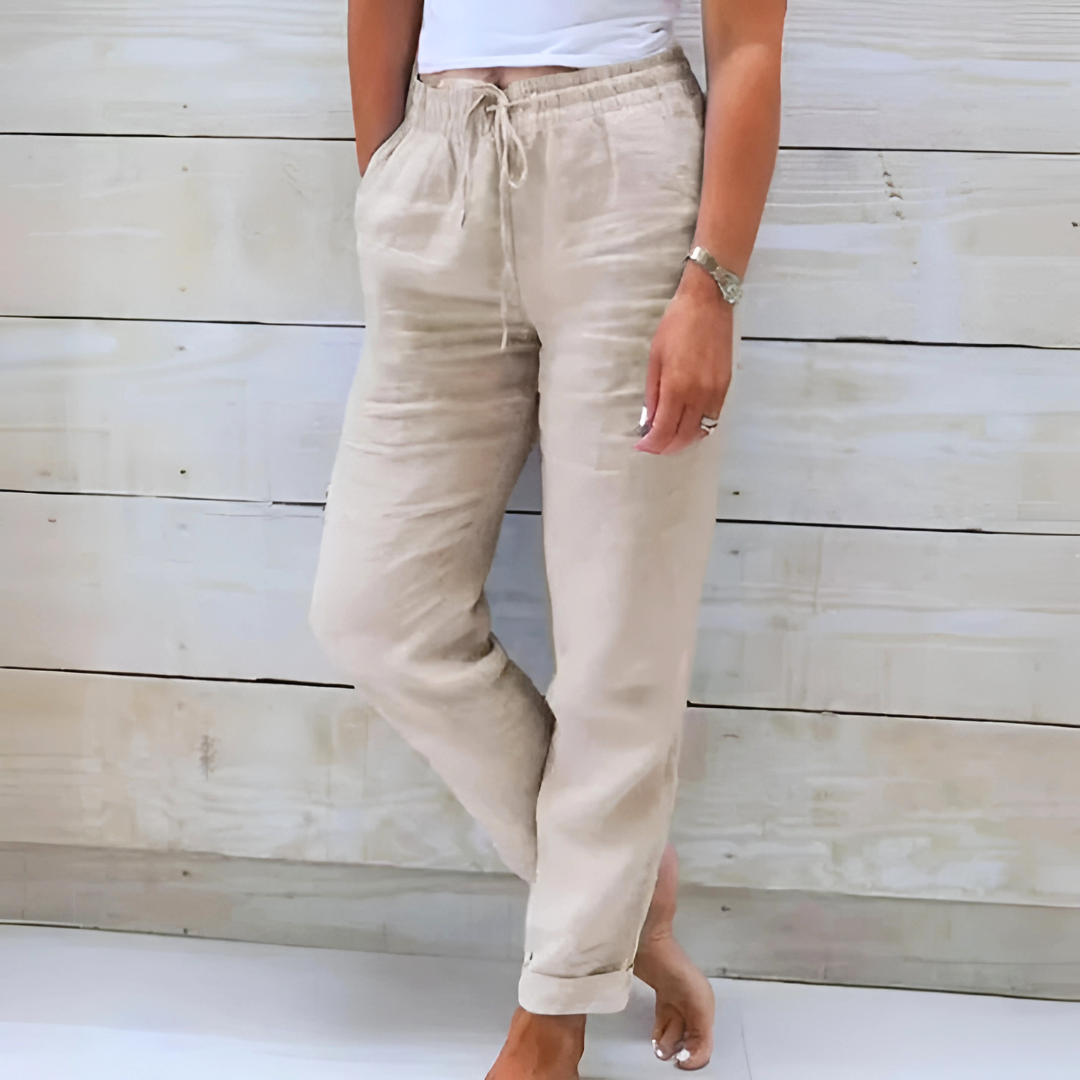 Damen Stoffhose Regular Fit Freizeit elastischer Bund