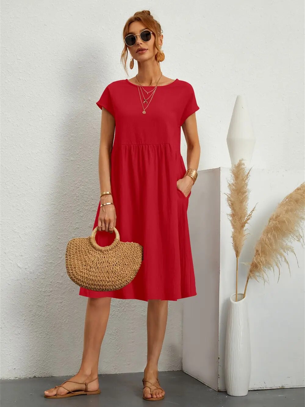 Magdaly | Locker geschnittenes Sommerkleid mit Kurzarm – Luftig, Bequem & Zeitlos Elegant