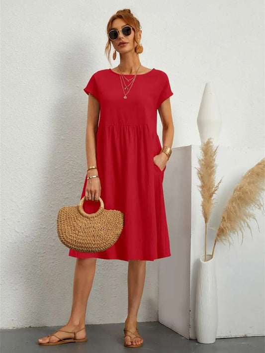 Magdaly | Locker geschnittenes Sommerkleid mit Kurzarm – Luftig, Bequem & Zeitlos Elegant