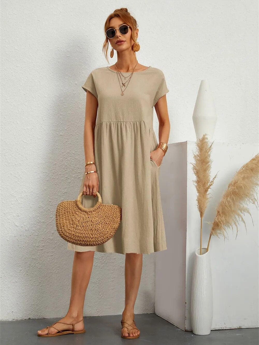 Magdaly | Locker geschnittenes Sommerkleid mit Kurzarm – Luftig, Bequem & Zeitlos Elegant