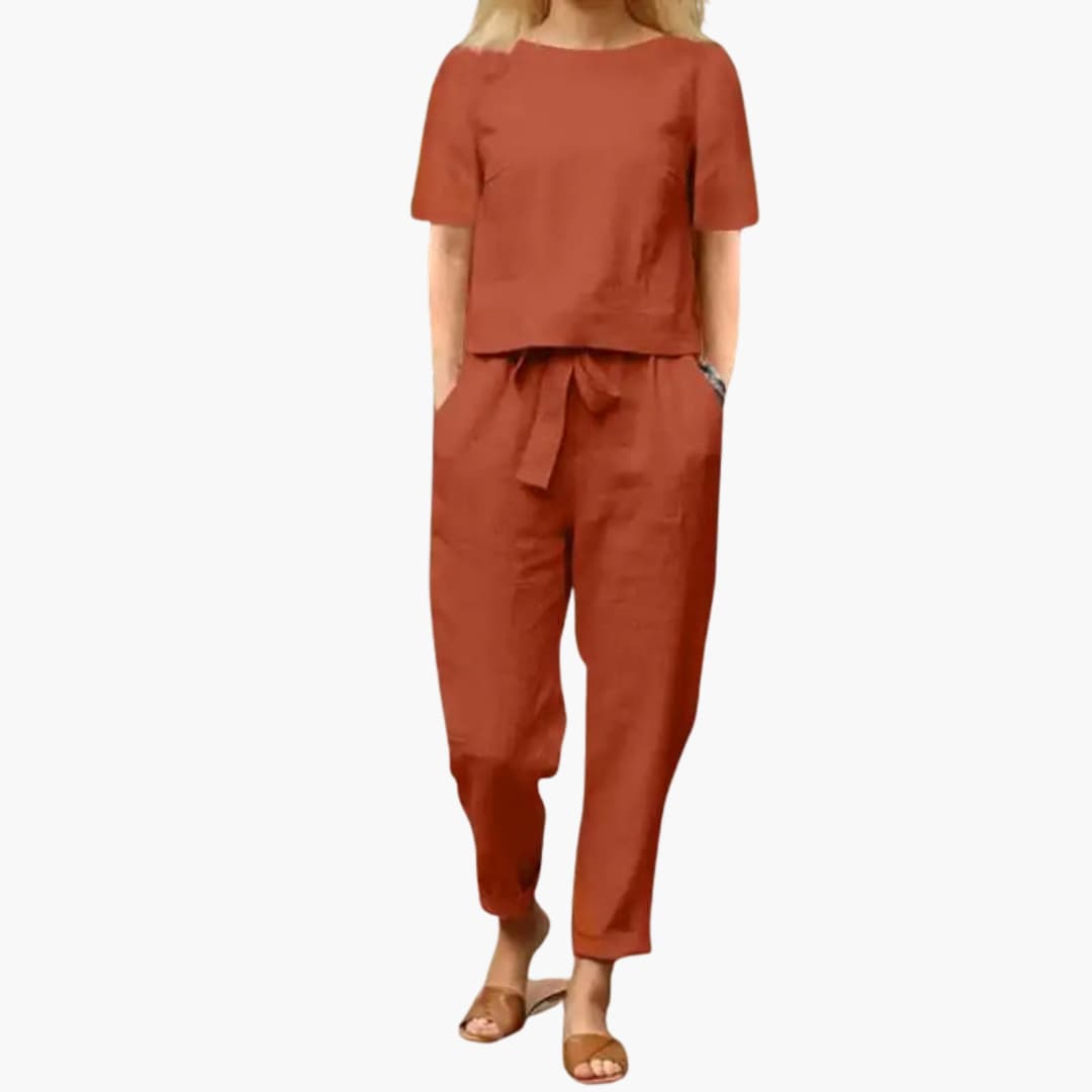 Damen Jumpsuit-Set Tailliert Freizeit mit geraden Hosen