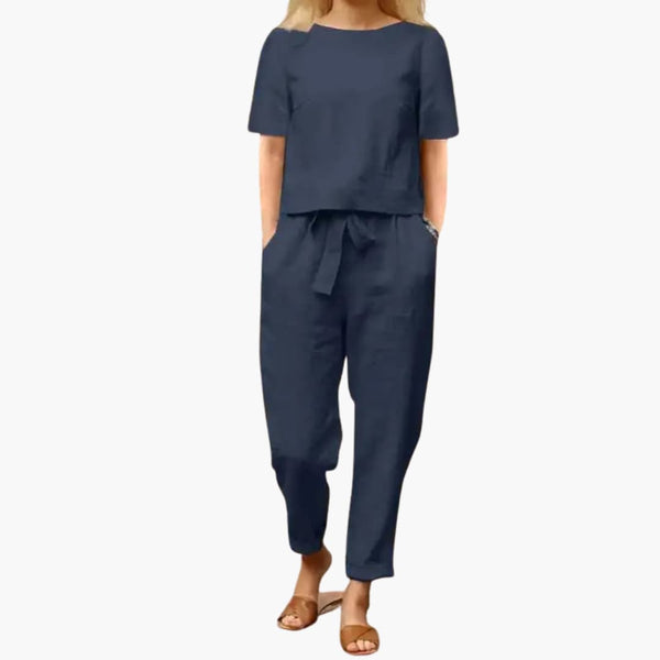 Damen Jumpsuit-Set Tailliert Freizeit mit geraden Hosen