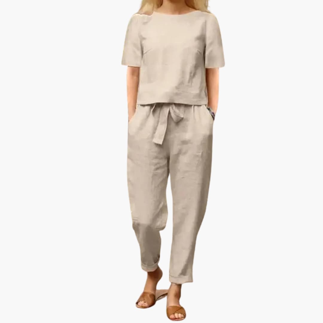 Damen Jumpsuit-Set Tailliert Freizeit mit geraden Hosen