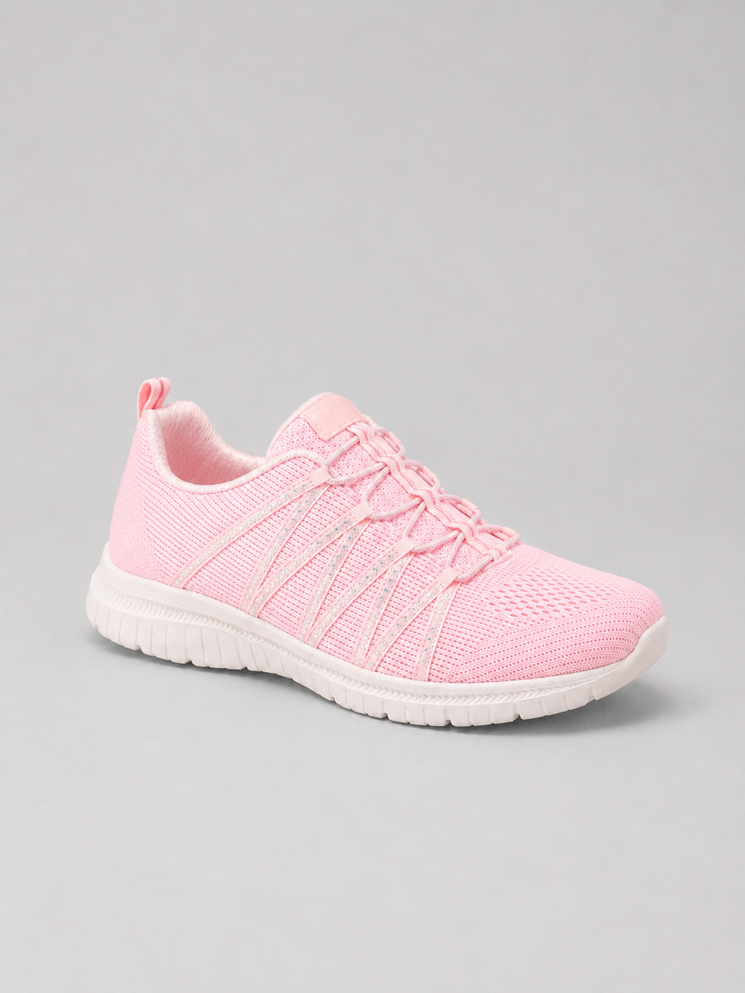 Damen Slip-On Stricktrainer Leicht mit Glitzer