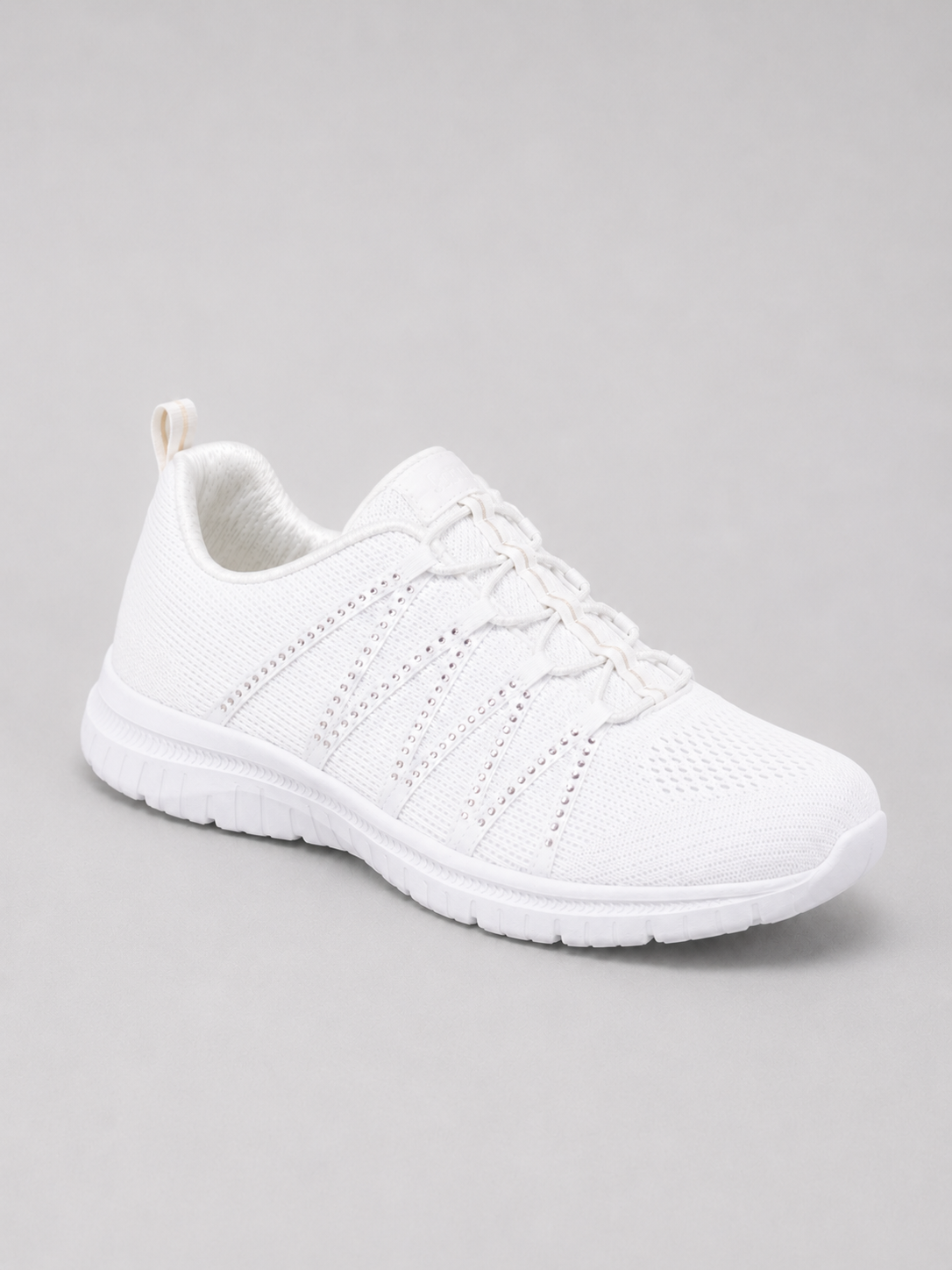 Damen Slip-On Stricktrainer Leicht mit Glitzer