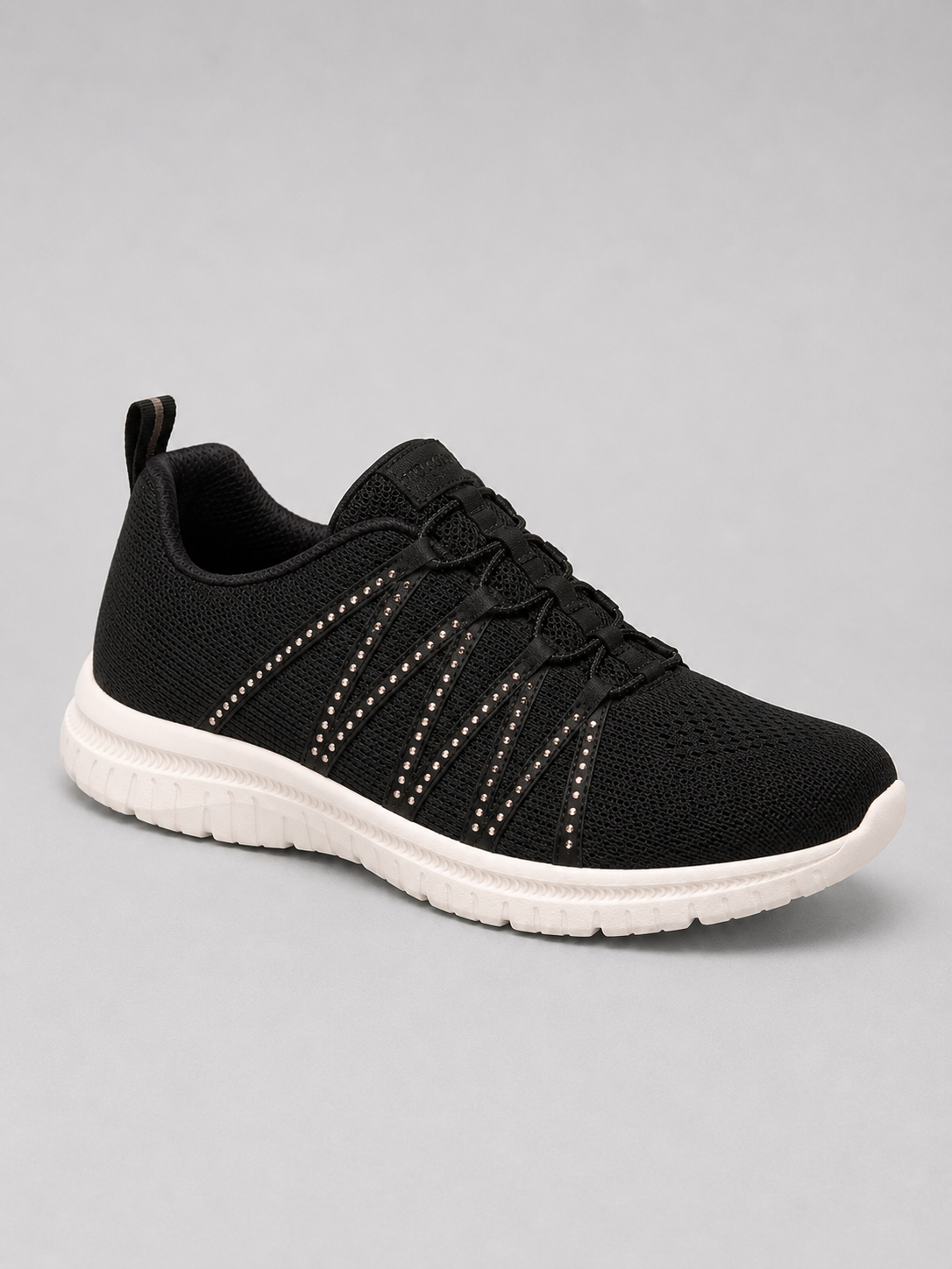 Damen Slip-On Stricktrainer Leicht mit Glitzer