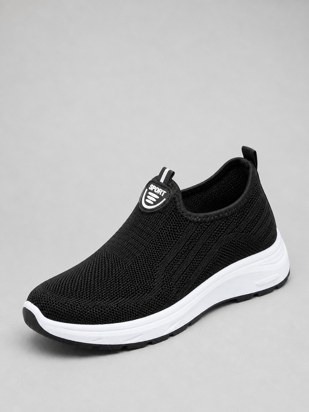 Damen Slip-On Sneaker Strick mit Zuglasche