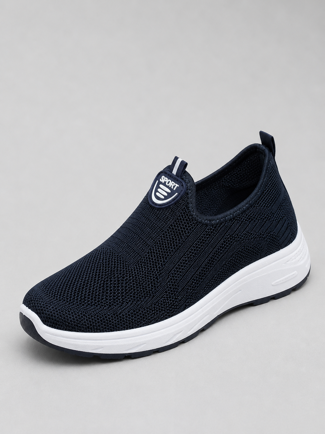 Damen Slip-On Sneaker Strick mit Zuglasche