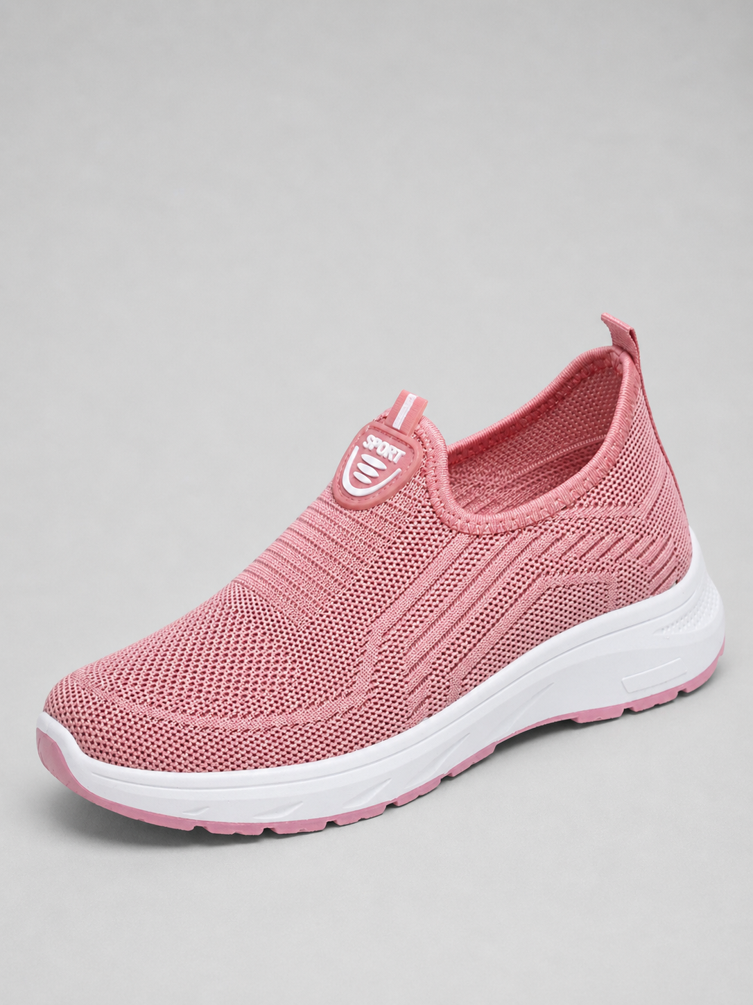 Damen Slip-On Sneaker Strick mit Zuglasche