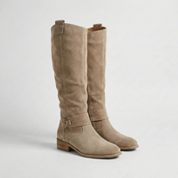 Damen Slouch-Stiefel Knielang mit niedrigem Absatz