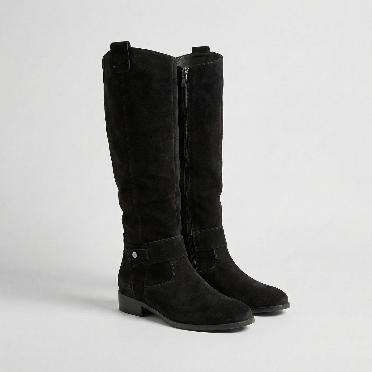 Damen Slouch-Stiefel Knielang mit niedrigem Absatz