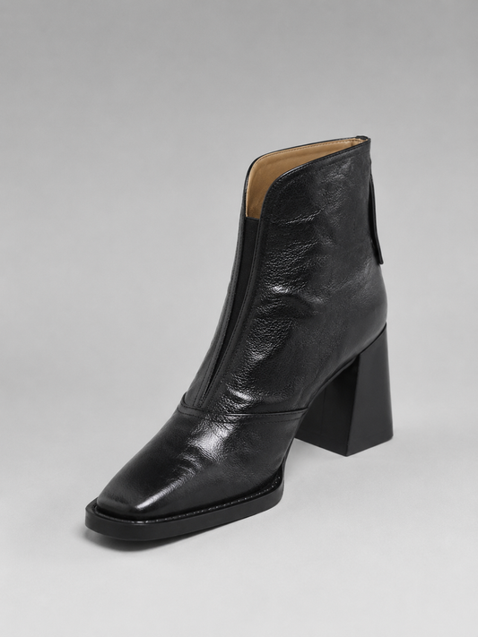 Damen Stiefeletten Blockabsatz Elegant Alltag
