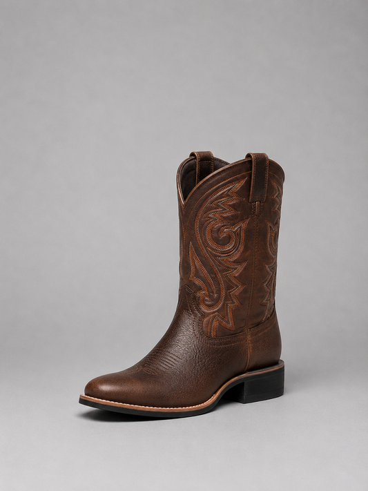 Damen Cowboy-Stiefel Kniehoch mit Stickverzierung