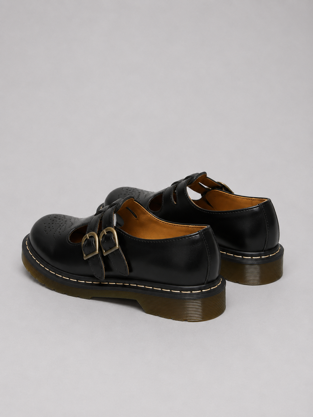 Damen Mary Jane Ballerinas mit Doppelriemen und Chunky-Sohle