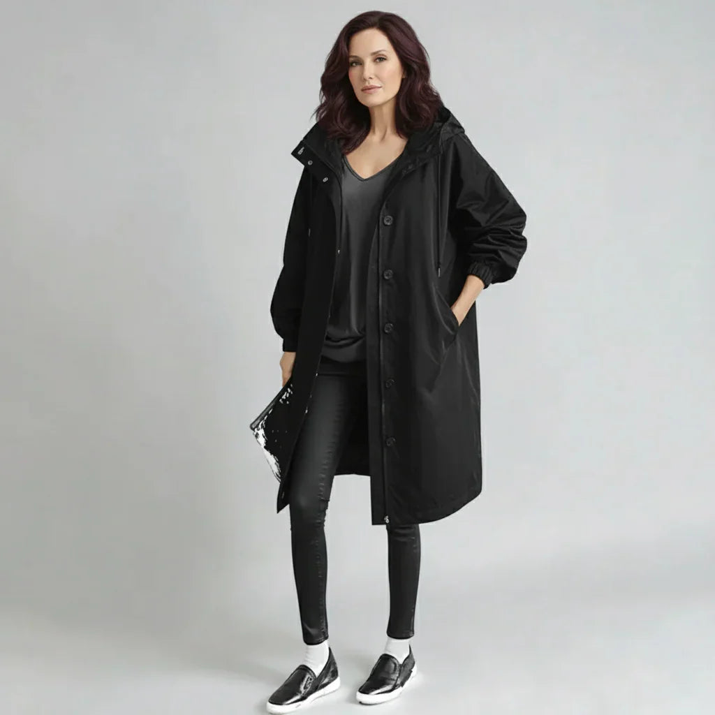 Damen Slim Fit Trenchcoat Wasser- und Winddicht Freizeit