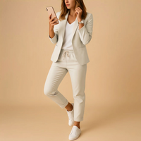 Damen Slim Fit Blazer und Hose Business Elegant