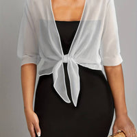 Damen Transparenter Cardigan Relaxed Fit mit Bindeband