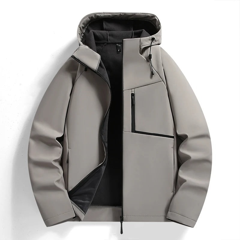 Herren Kapuzenjacke Slim Fit mit Reißverschluss und Seitentaschen