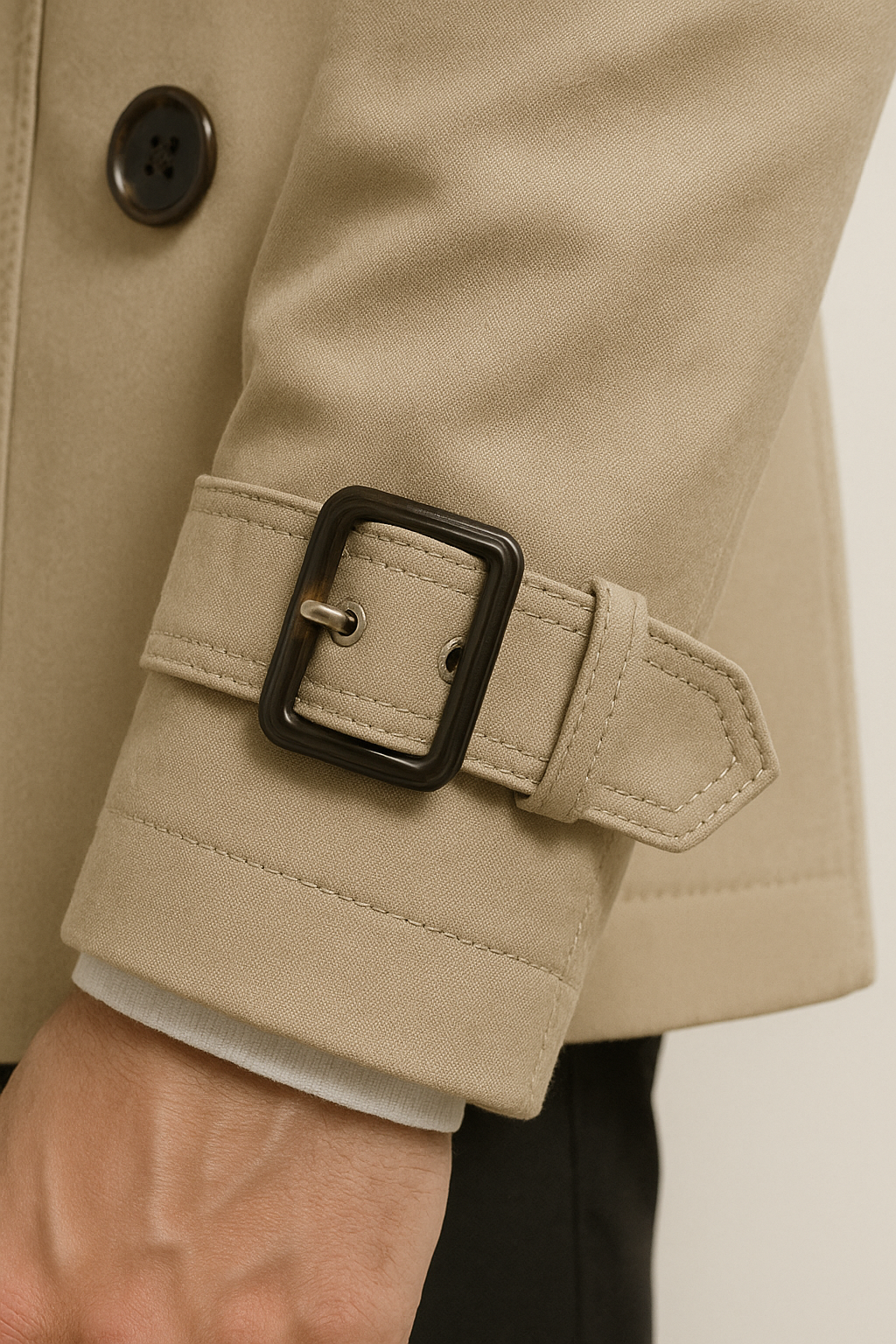 Herren Trenchcoat Slim Fit mit Gürtel