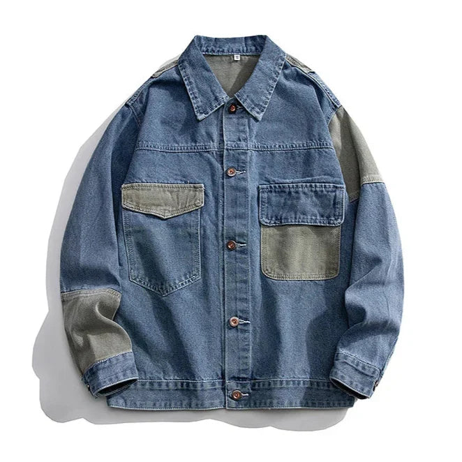 Damen Utility-Jacke Oversize mit Knopfverschluss und aufgesetzten Taschen
