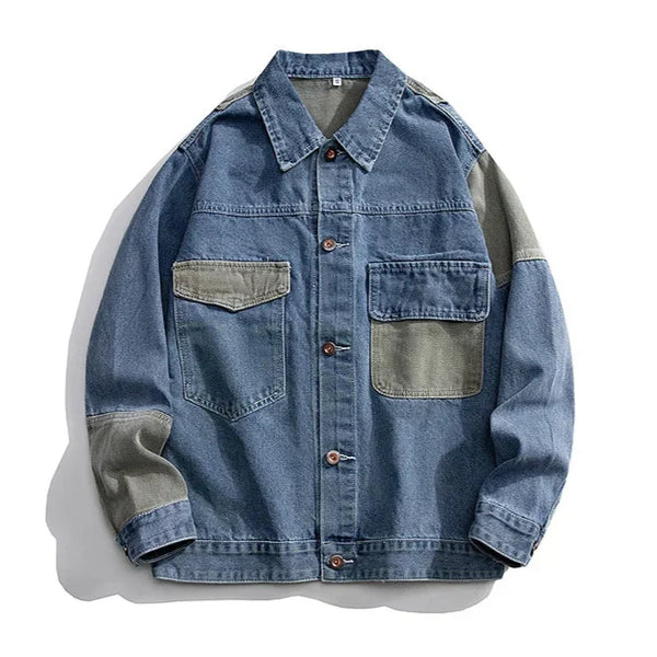 Damen Utility-Jacke Oversize mit Knopfverschluss und aufgesetzten Taschen