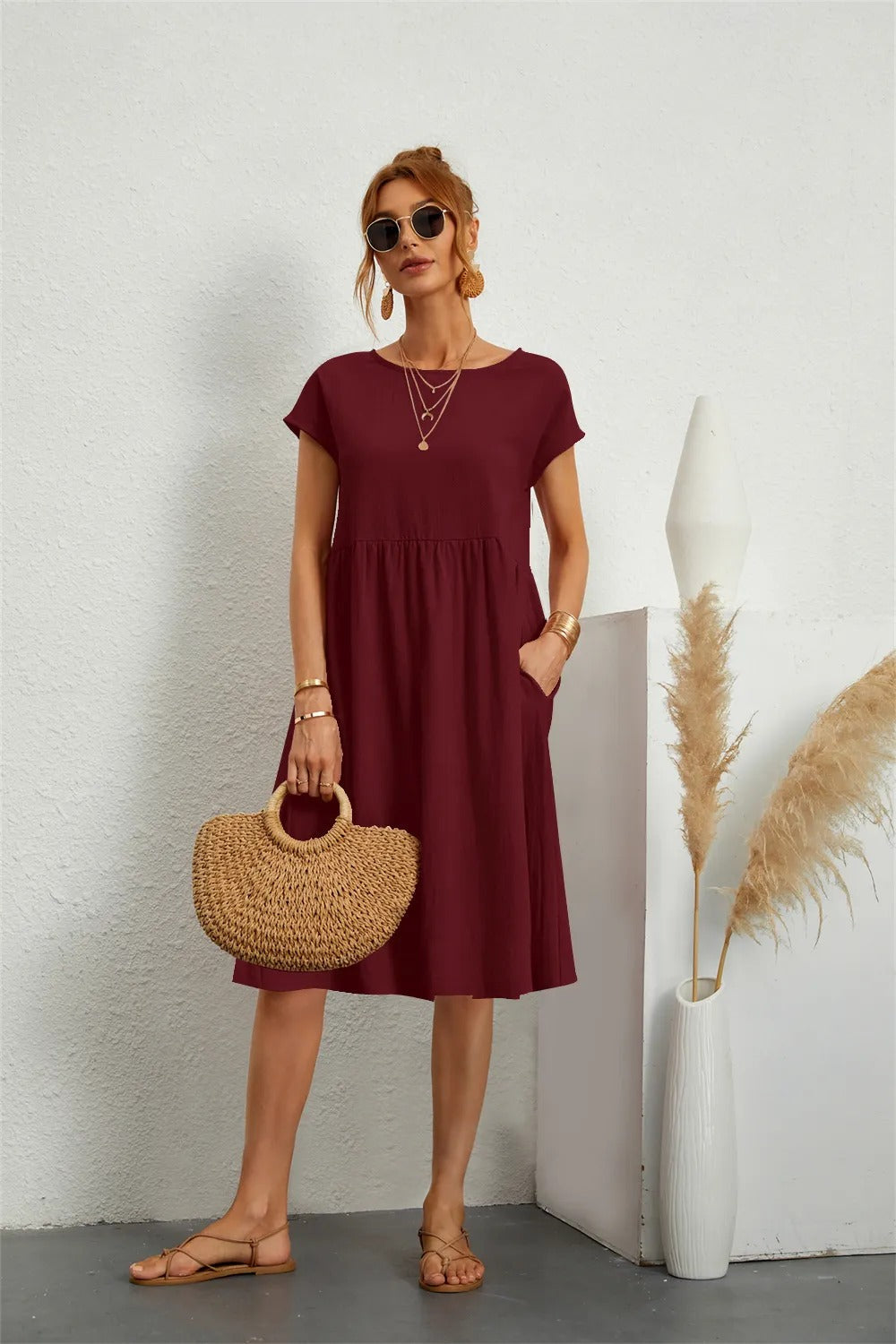 Magdaly | Locker geschnittenes Sommerkleid mit Kurzarm – Luftig, Bequem & Zeitlos Elegant