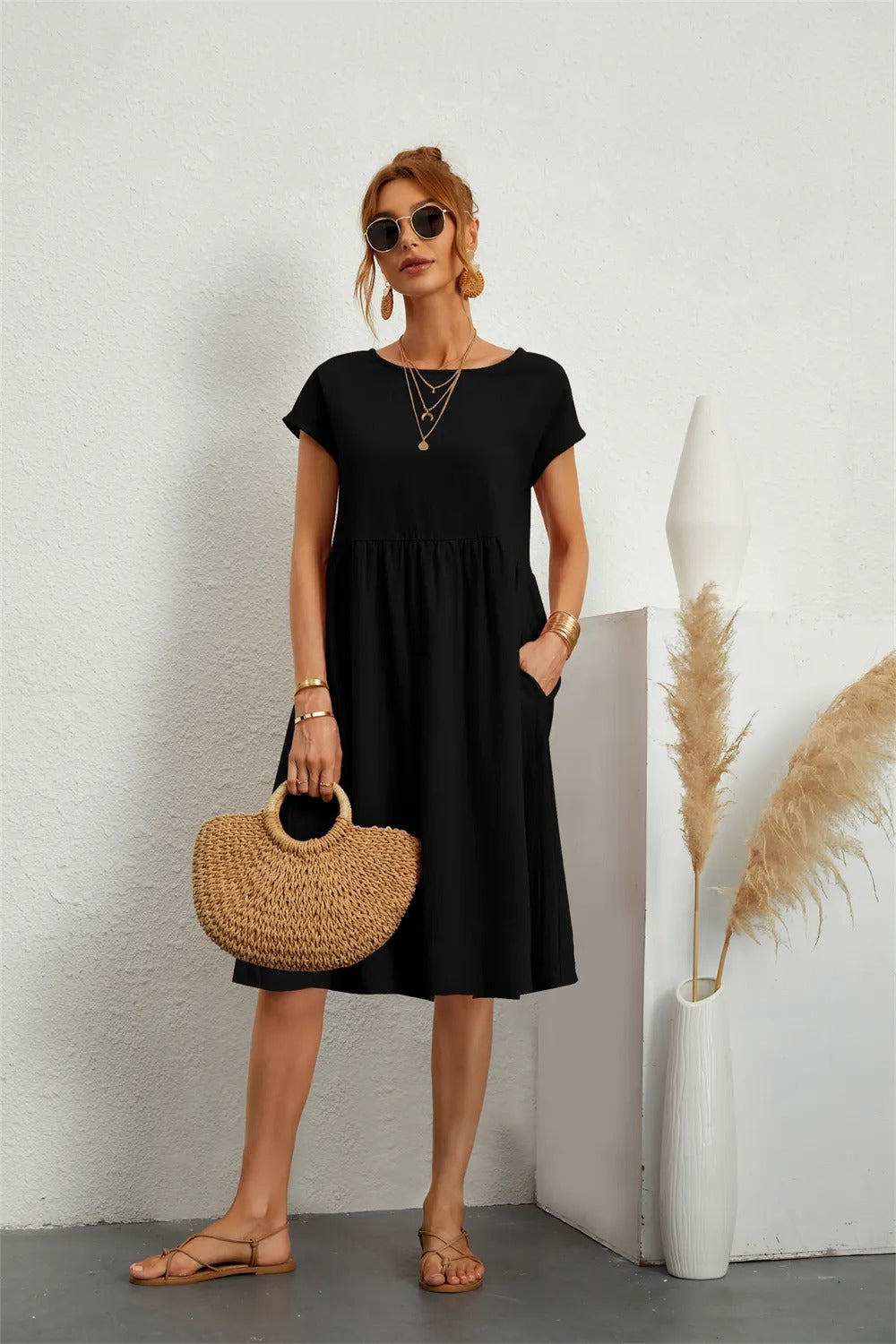 Magdaly | Locker geschnittenes Sommerkleid mit Kurzarm – Luftig, Bequem & Zeitlos Elegant