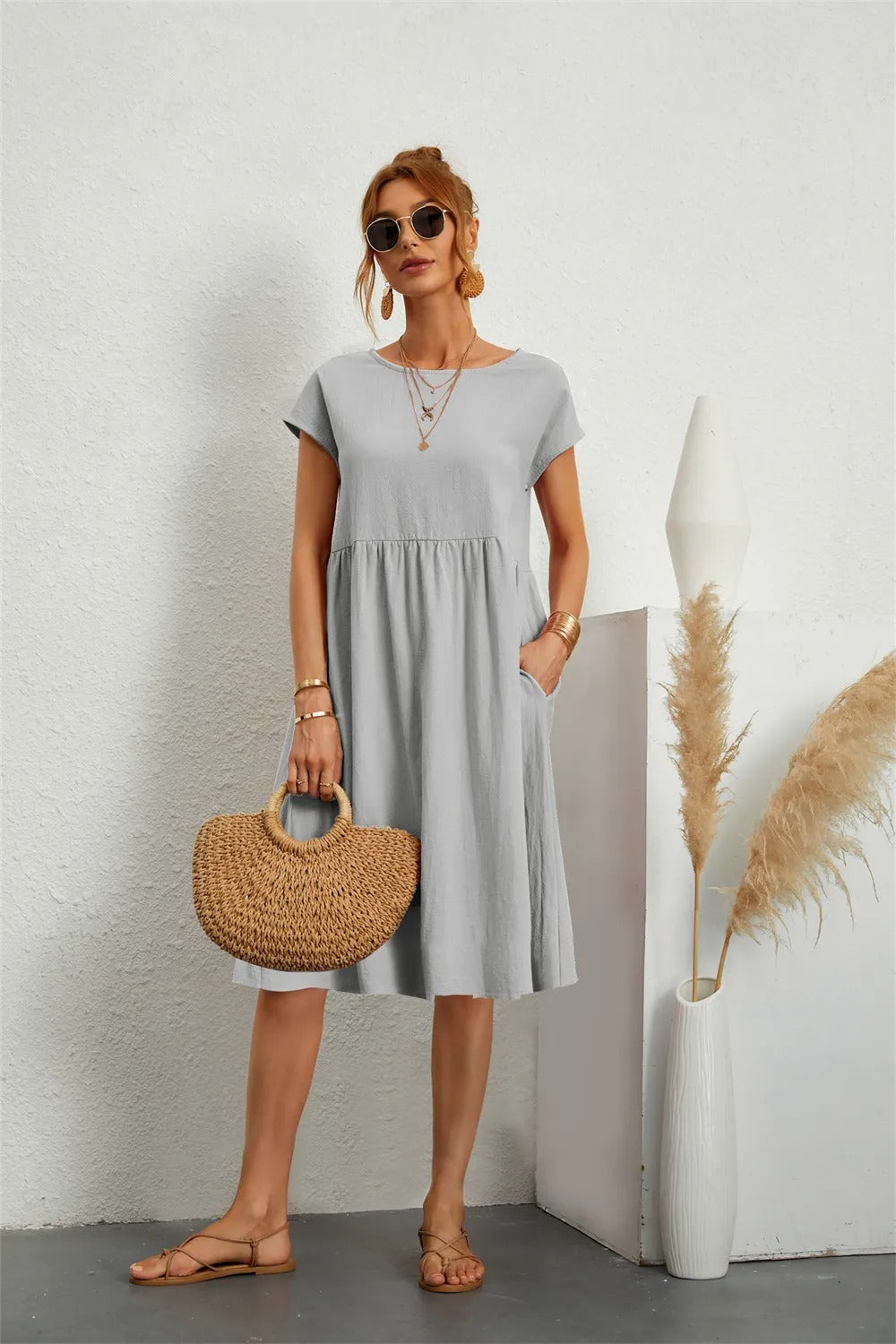 Magdaly | Locker geschnittenes Sommerkleid mit Kurzarm – Luftig, Bequem & Zeitlos Elegant