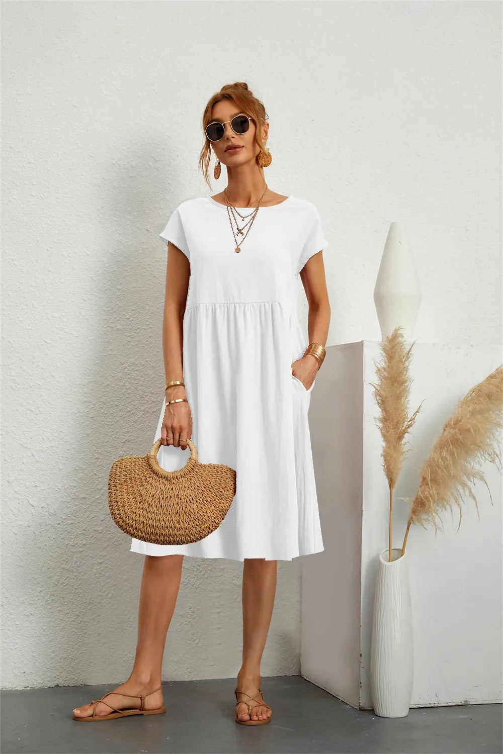 Magdaly | Locker geschnittenes Sommerkleid mit Kurzarm – Luftig, Bequem & Zeitlos Elegant