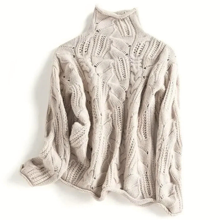 Damen Rollkragenpullover Regular Fit mit Kabelstrick