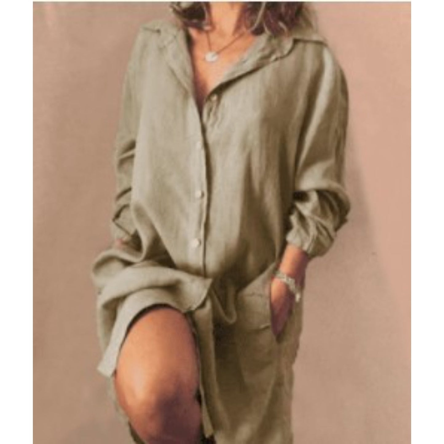 Sarine | Longshirt Dress - Damen Hemdkleid mit Knöpfen & Reverskragen – Luftig, Elegant & Vielseitig