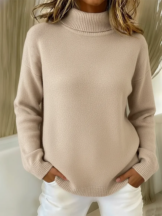 Damen Rollkragenpullover Relaxed Fit Casual Winter