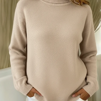 Damen Rollkragenpullover Relaxed Fit Casual Winter