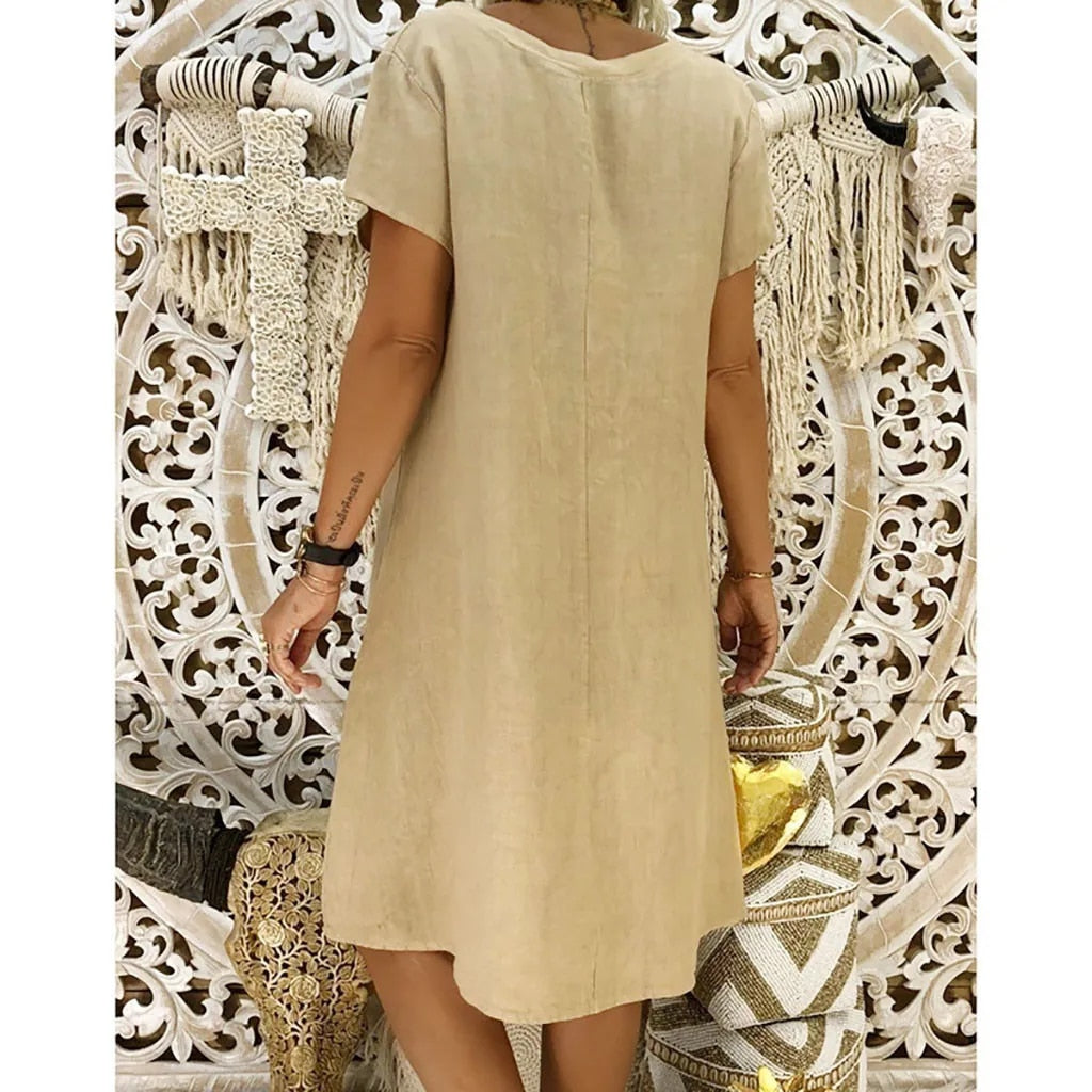 Damen Kleid Relaxed Fit Casual Locker und Bequem