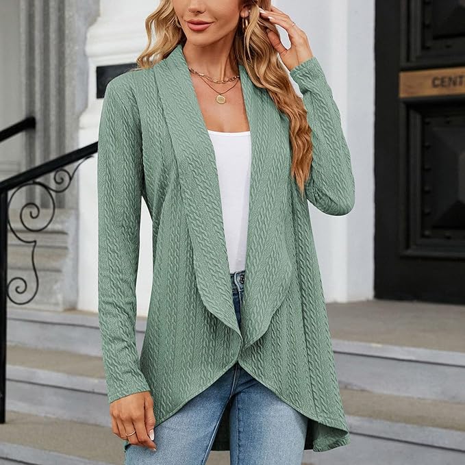 Damen Drapierter Cardigan Regular Fit Freizeit