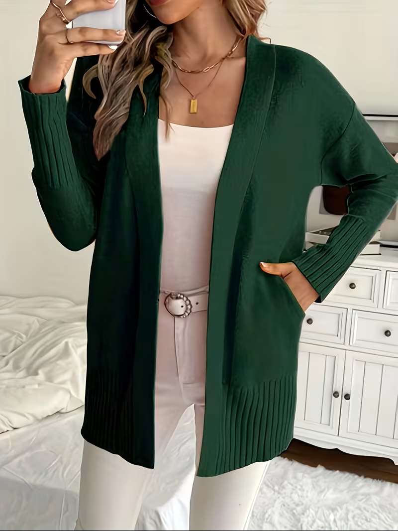 Damen Cardigan Relaxed Fit Casual Elegant Fließend