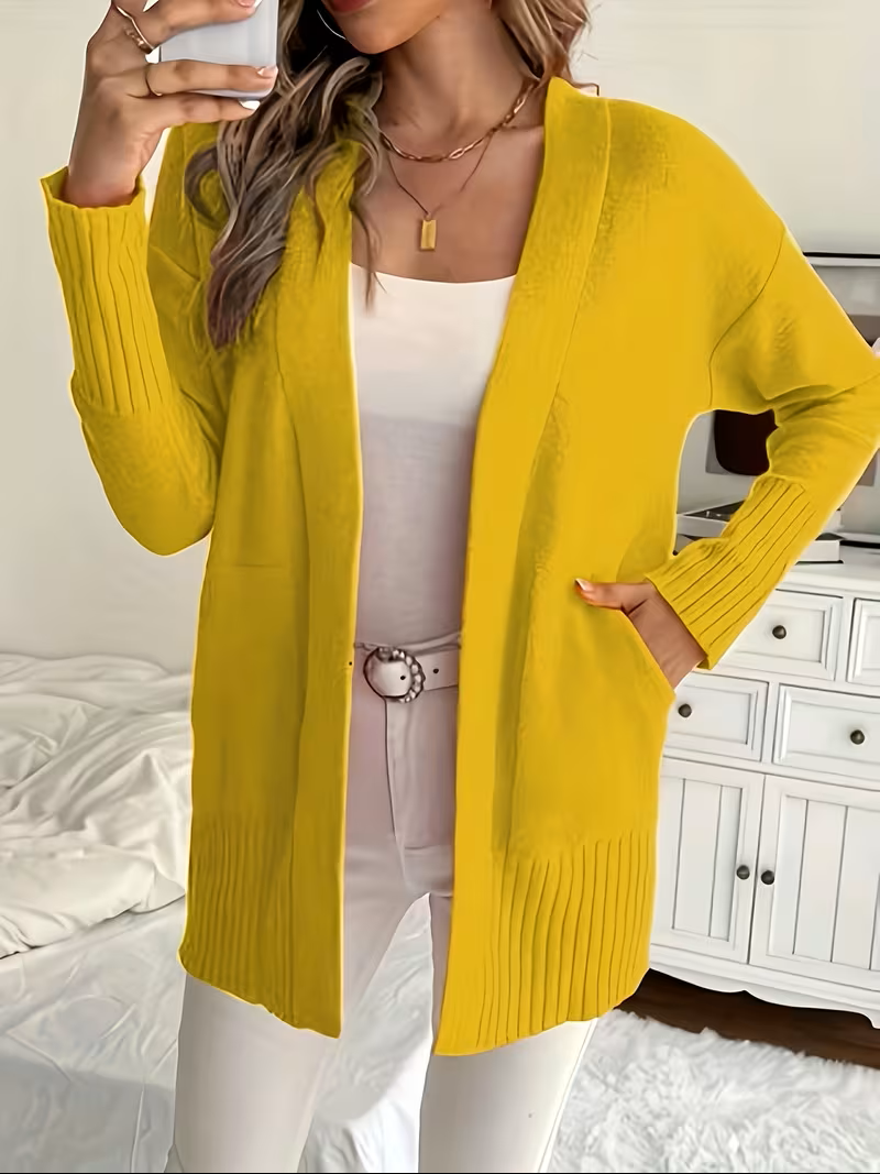 Damen Cardigan Relaxed Fit Casual Elegant Fließend
