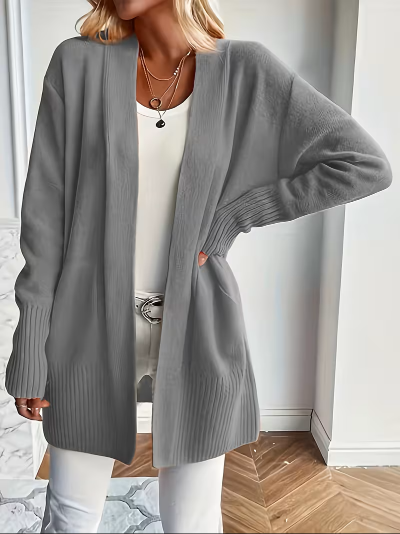 Damen Cardigan Relaxed Fit Casual Elegant Fließend